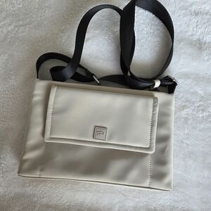 Parfois Cream Shoulder Bag with Black Adjustable Strap